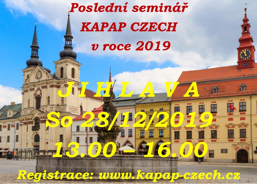 Poslední seminář KAPAP CZECH v roce 2019 - JIHLAVA