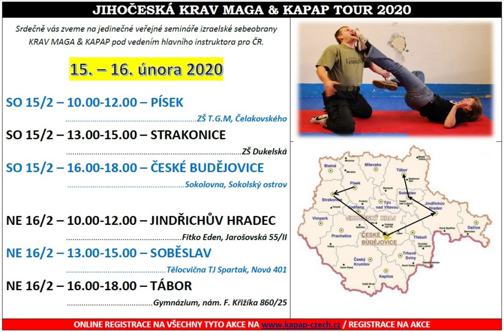 Plakát na Jihočeskou KAPAP TOUR - únor 2020