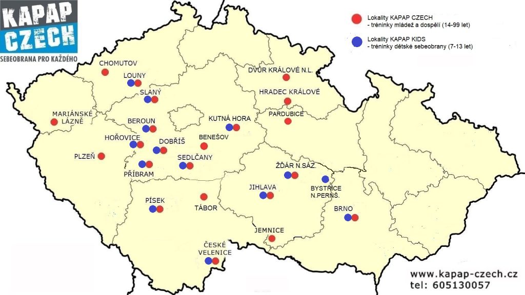 Mapa KAPAP CZECH pro nábory září 2023