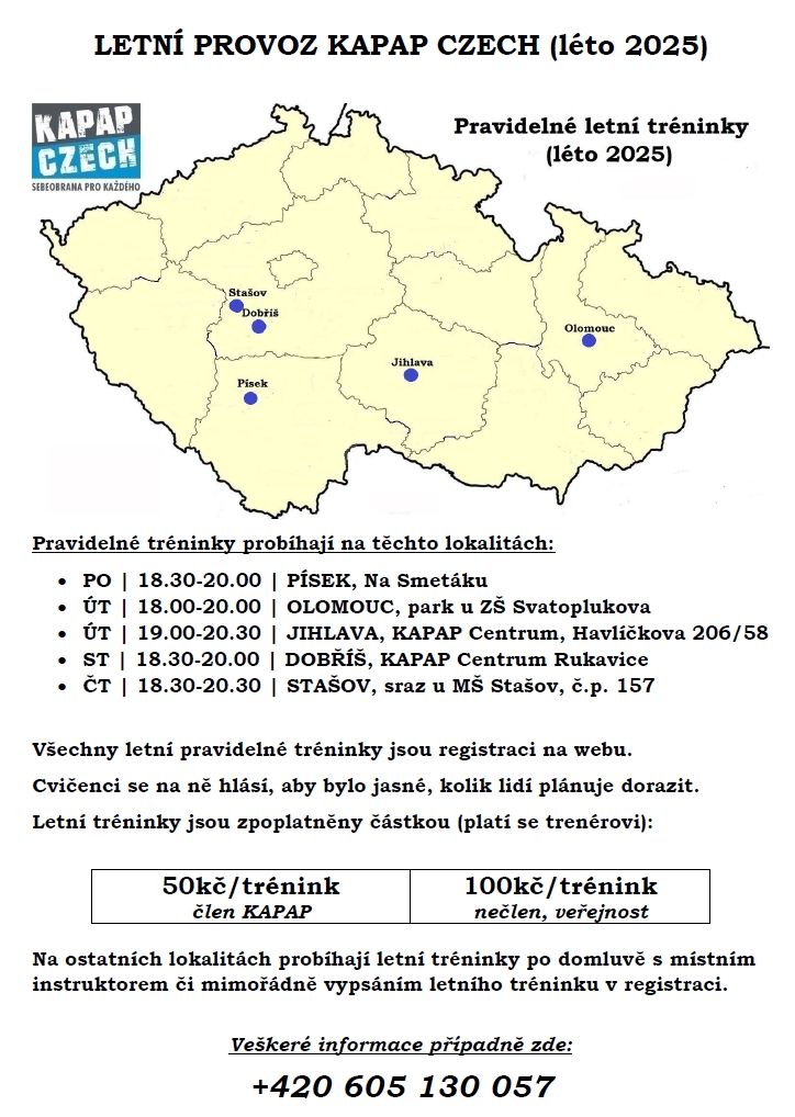 Letní tréninky KAPAP 2025