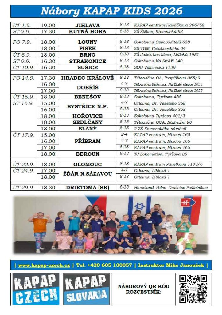 Nábory KAPAP KIDS 2026